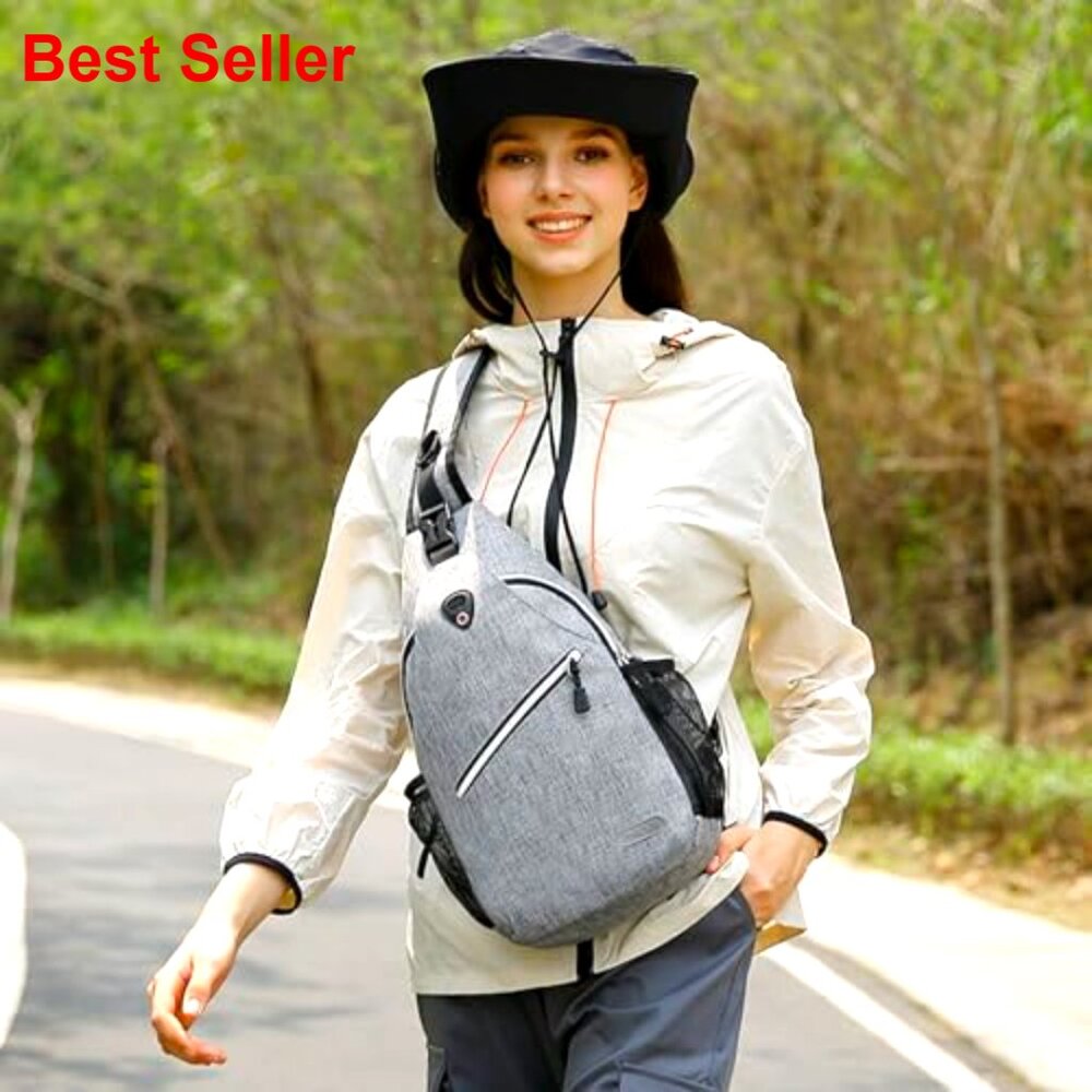 Polyester Sling Backpack, Multipurpose Crossbody … - image 5